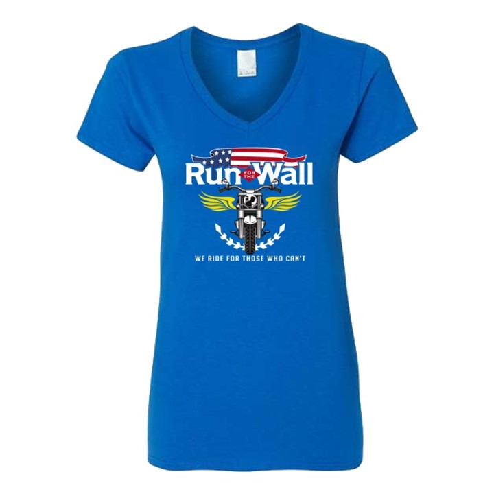 RFTW Logo Royal Blue Ladies V-Neck - Run For The Wall®