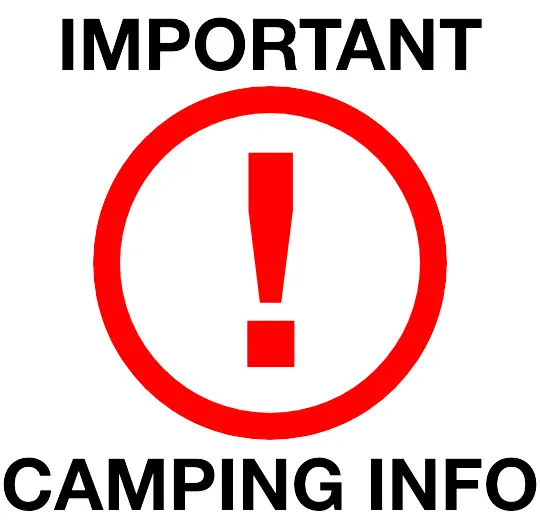 Important Camping Info